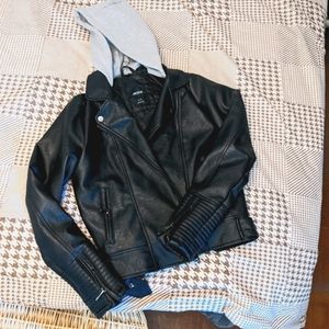 faux leather coat small